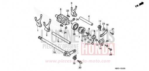 TAMBOUR DE CHANGEMENT/FOURCHETTE DE SELECTION NSR125R1 de 2001